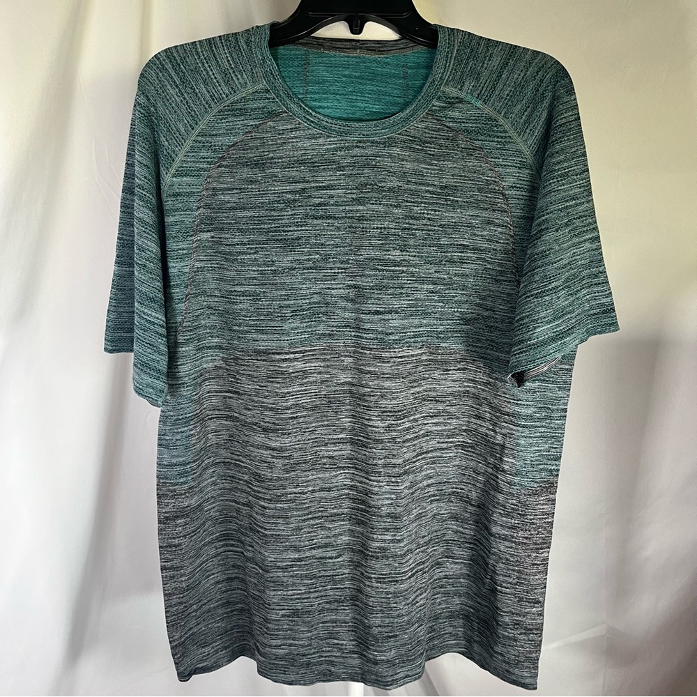 Lululemon Men’s Metal Vent Tech Short-Sleeve‎ Shirt Teal & Black Workout Gym XL